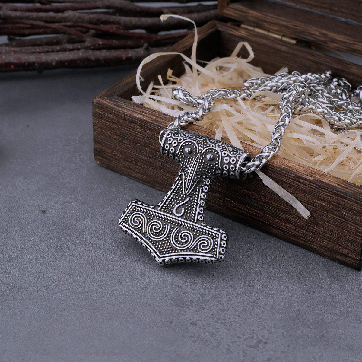 Battle Rope Anchor - Nordic ไวกิ้ง Thor ค้อน Mjolnir สร้อยคอ