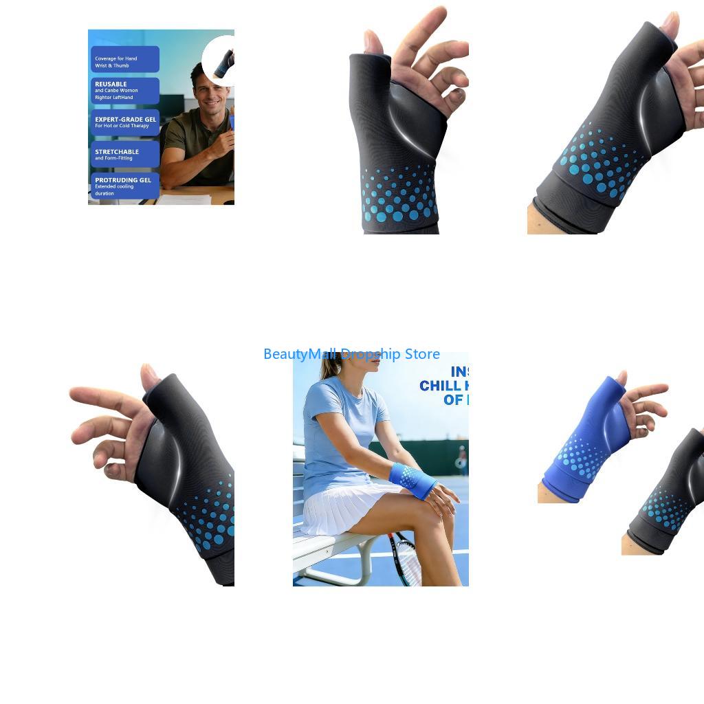 Wrist Wrap Support - 40JD แผ่นเจลร้อนเย็นแบบใช้ซ้ำได้สำหรับข้อมือมือสบายสำหรับเอ็นอักเสบและเคล็ดขัดยอก