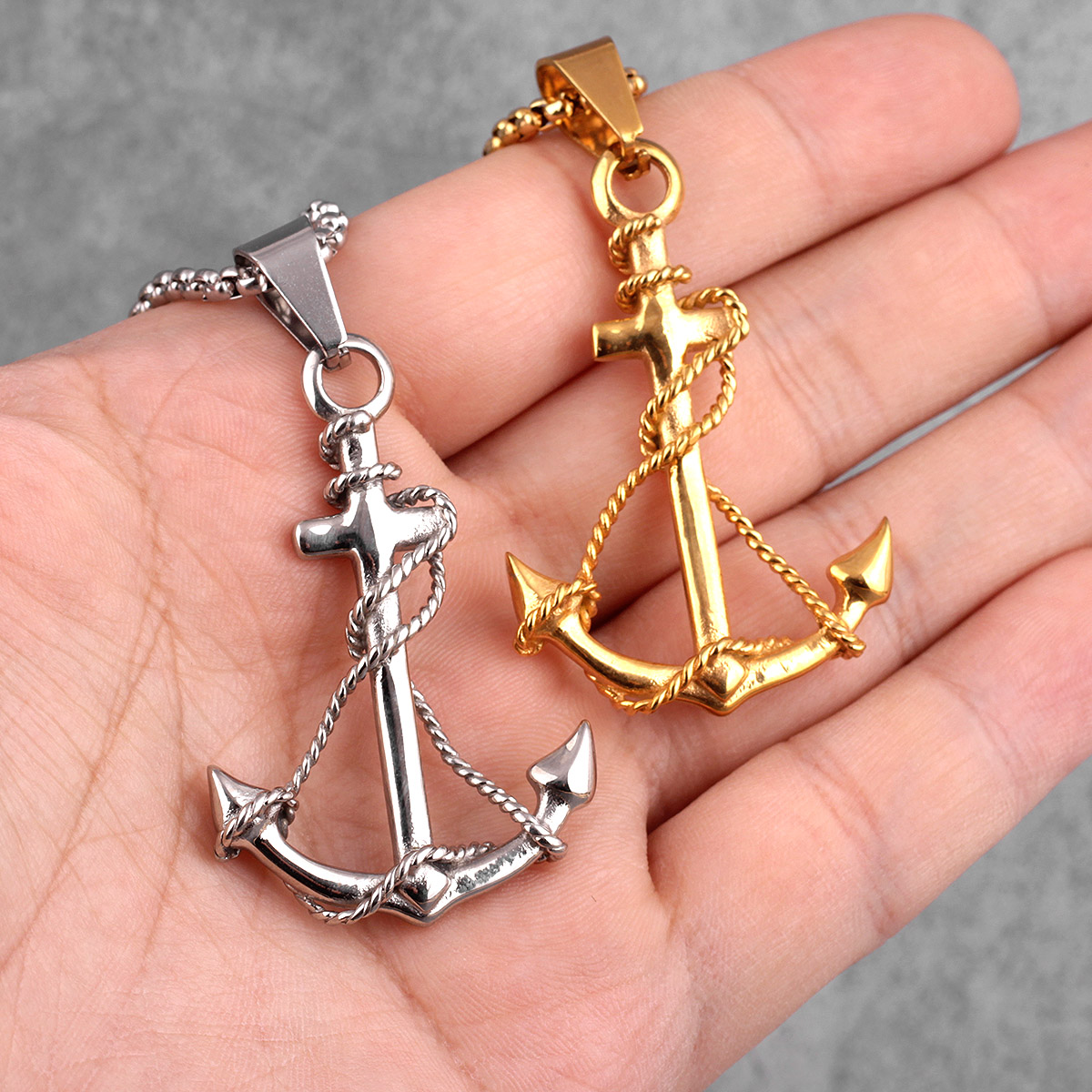 Golden Silver สี Anchor สร้อยค - Battle Rope Anchor บทวิจารณ์และราคา